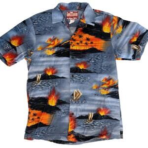 Hawaiian Shirt with Sunset and Sailboat Design